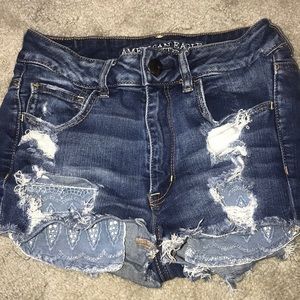 American Eagle ripped jean shorts